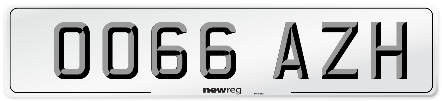 OO66 AZH Number Plate from New Reg